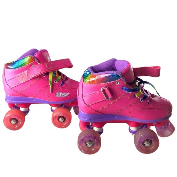 Crazy Skates Dream Girls Roller Skates Led Lights Size US 2 Pink Rainbow Wheels - Picture 15 of 16
